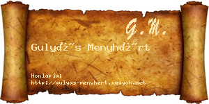 Gulyás Menyhért névjegykártya